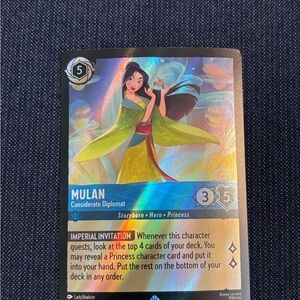 Disney Lorcana Mulan Considerate Diplomat 142/204 Foil Super Rare